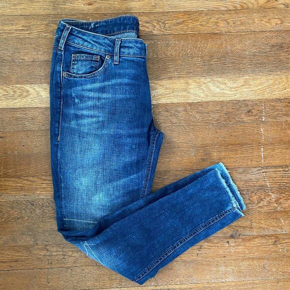 Silver Girlfriend Classic Stretch Straight Raw Edge Womens Size 30-27 - Picture 2 of 14